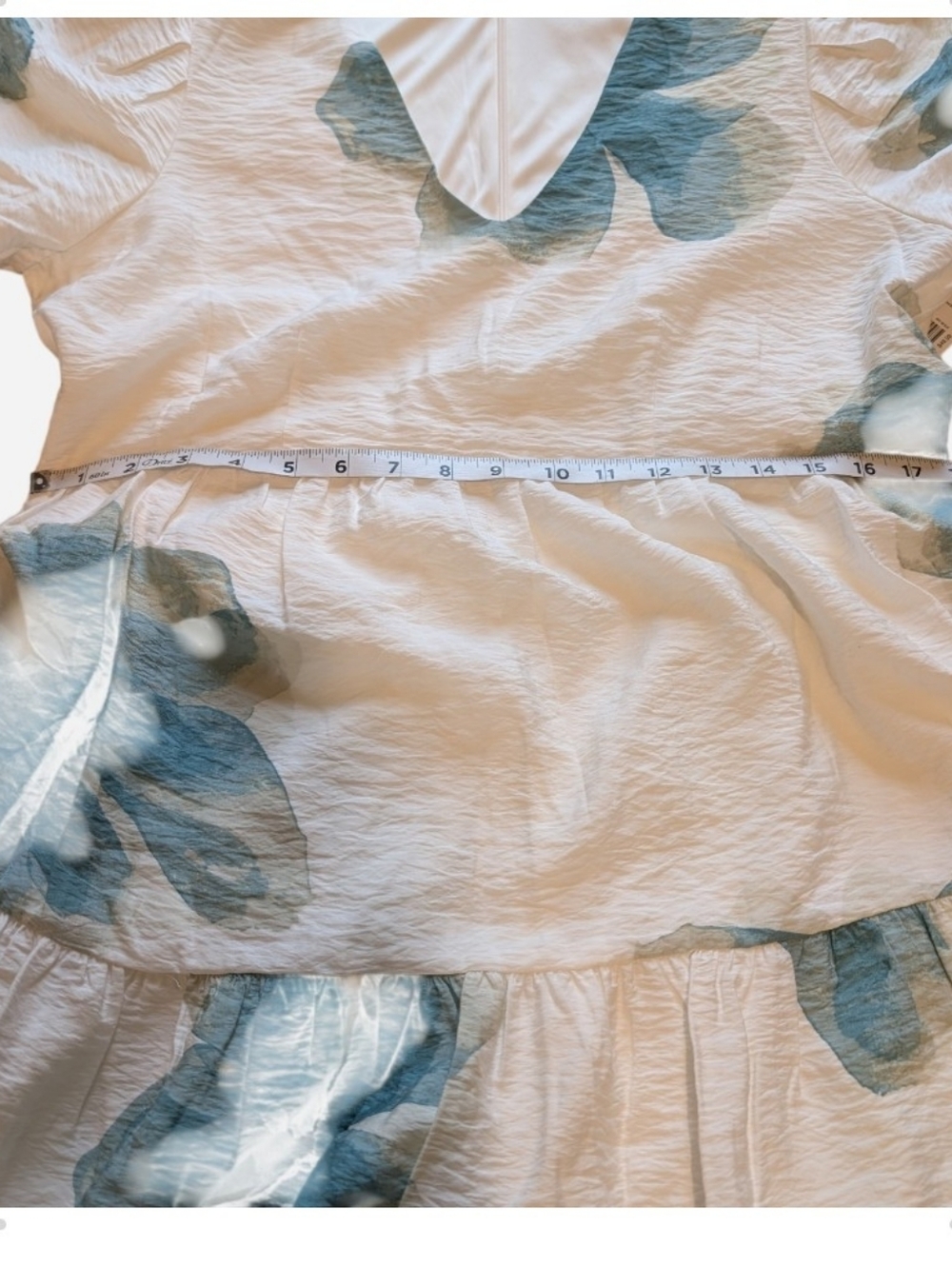 Nine West Cream Dress with Green Leaf Pattern - Picture 13 of 14